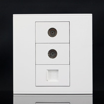 Type 86 single Network double TV socket panel 1 computer network cable plus 2 TV switch socket panel