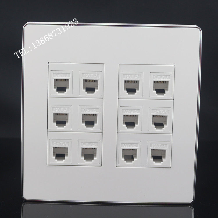 Type 120 six-digit panel 12 port telephone panel telephone socket RJ11 panel computer phone freely equipped