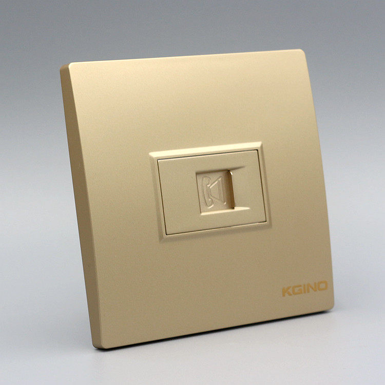 Congino Champagne Gold 86 Type One Phone socket Panel Gold Single-mouth RJ11 Voice Phone Switch socket