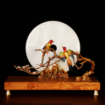 New Chinese jade Ping An buckle Merchants Enamel Color High-end Genguan Wine Cabinet Living-room Bou Gu Frame Decoration Gift