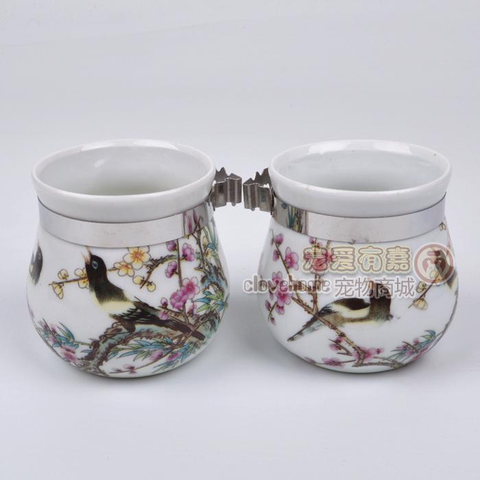 Vận chuyển quốc gia lớn tai chống men cốc lồng chim màu sơn đặc biệt cốc sứ starling anh vẹt chim lồng cung cấp cốc - Chim & Chăm sóc chim Supplies cám cho chim chào mào	