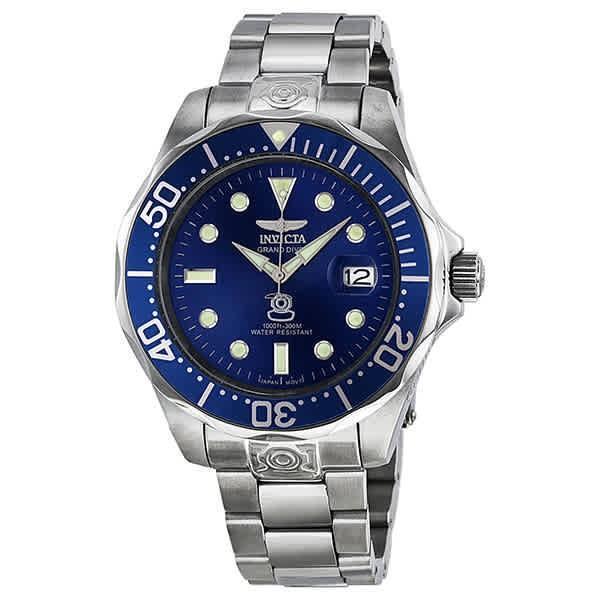 Invicta Large Submersible Blue Dial Stainless Steel Men's Watch 3045