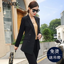 Black suit jacket, goddess style, spring and autumn professional suit, 2024 new fashionable and sophisticated small suit