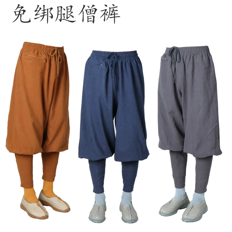 Quần tu sĩ quần legging nam miễn phí quần áo áo choàng ngắn nam cotton và quần lanh tu sĩ - Crop Jeans