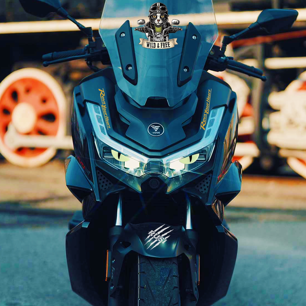Luminous Cat's Eye Suitable for Wuzhi Sr250Gt Motorcycle Modification ...