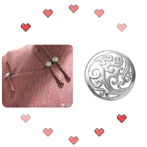 Nine braid new coat buttons 925 sterling silver electroplated white gold hollow double-sided pendant Zhang Yunlei Yang Jiulang buttons