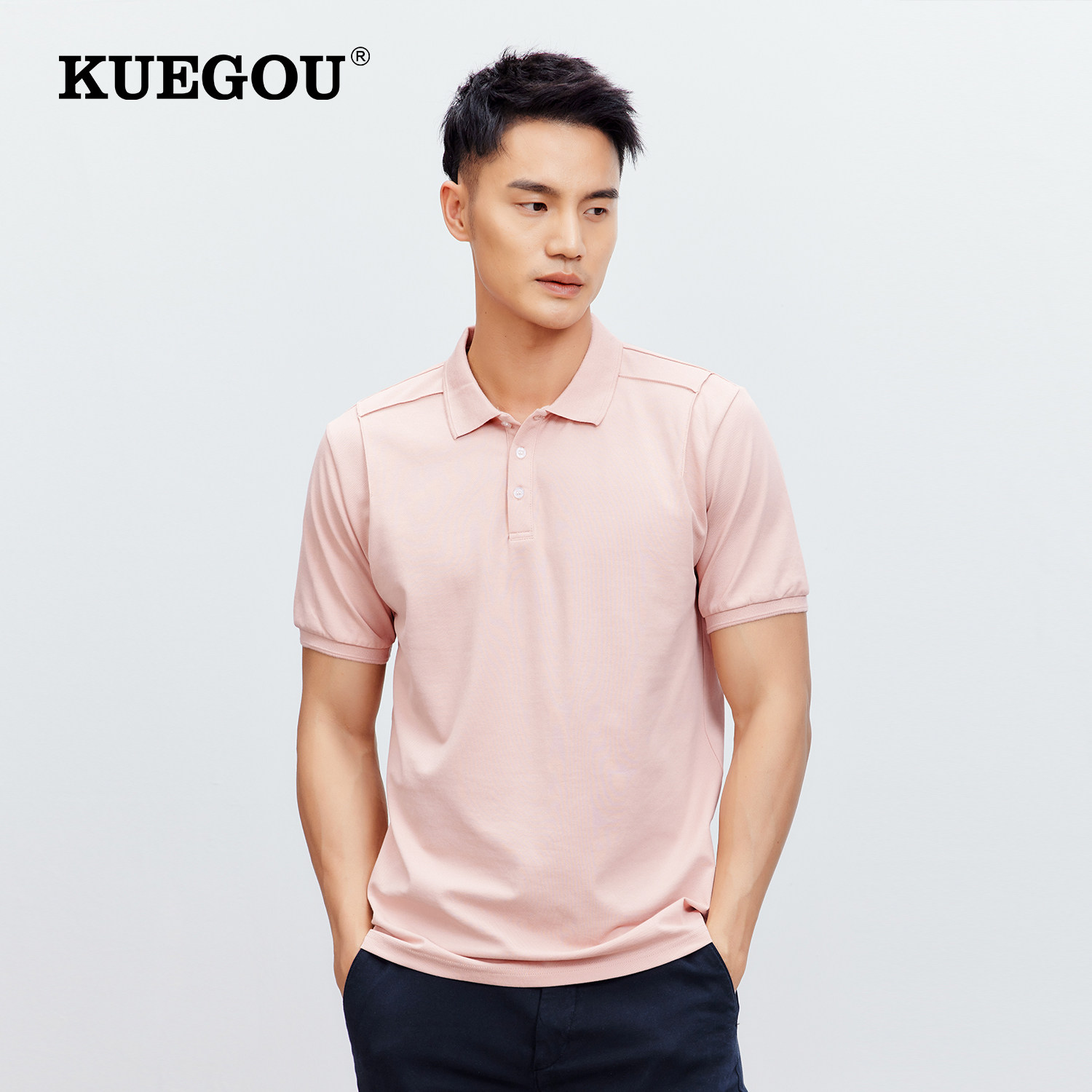 Special offer] 2022 new solid color short-sleeved POLO shirt men's summer simple casual lapel T-shirt tide 90020