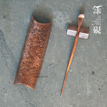  Handmade copper tea set tea dial tea pillow three-piece set hammer pattern pure copper copper tea needle tea lotus tea spoon tea ceremony accessories