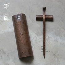 No inkstone pure handmade copper patch insect-inlaid silver tea pure copper tea Pu-erh tea needle tea knife tea pillow