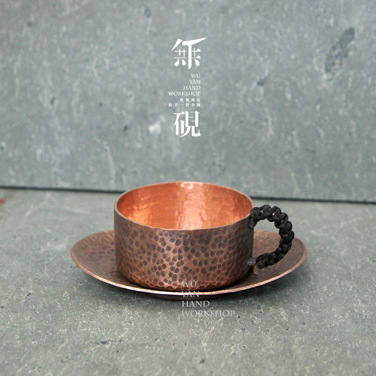 No inkstone pure handmade red copper coffee cup copper tea cup pure copper cup bronze cup bronze tea cylinder bronze wine glass red copper mug