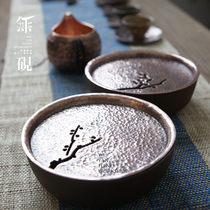 No inkstone pure handmade copper pot bearing purple sand tea washing Jianshui copper cover tea plate washing tea mat purple clay pot dry bubble table