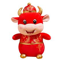 Shopping mall pile head of the year of the cow doll puppet red calf Doll Doll decoration large cattle
