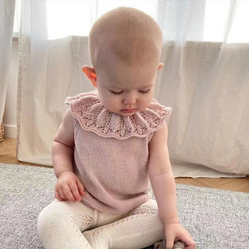 diy编织材料包 高清影片花语领子ins热款儿童长绒棉毛线裙手工棒针diy编织材料包