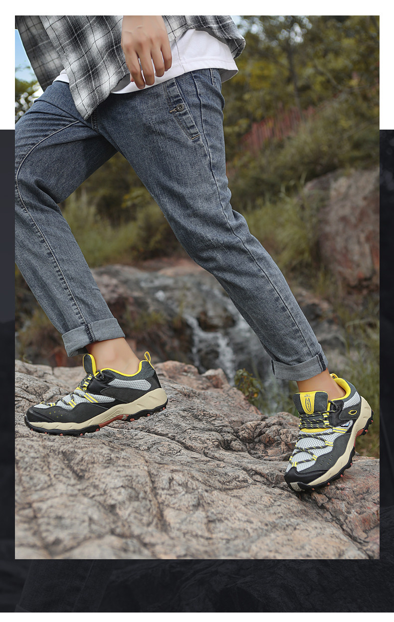 Outdoor men's spring and summer genuine leather waterproof, anti slip, wear-resistant hiking mountain sports shoes 3168 with 20_voghion.com