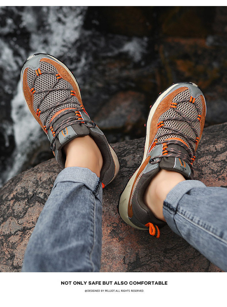 Outdoor men's spring and summer genuine leather waterproof, anti slip, wear-resistant hiking mountain sports shoes 3168 with 20_voghion.com