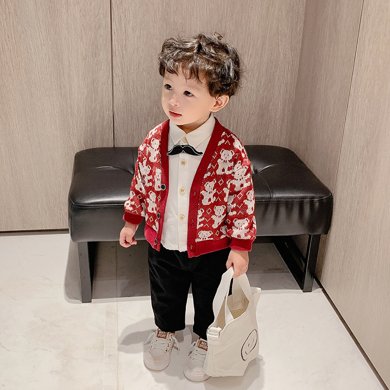 Baby Spring Wear Boys Kids Three-Piece Set New FashionAble Foreign Trend Kids Clothes Kids Clothes 115-year-old boys' set