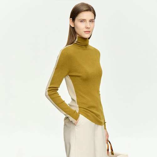 Amii Цветной свитер, осенний приятный телу шерстяной лонгслив