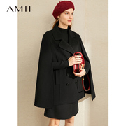 2019 Winter New Loose eo Cloak Coat AMII Minimalist thời trang Vintage len Double-Sided Coat nữ