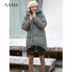 AMII Minimalist 90 trắng vịt xuống áo khoác 2020 Winter New Loose Hood không thường xuyên Hemwarm ấm áo khoác nữ 