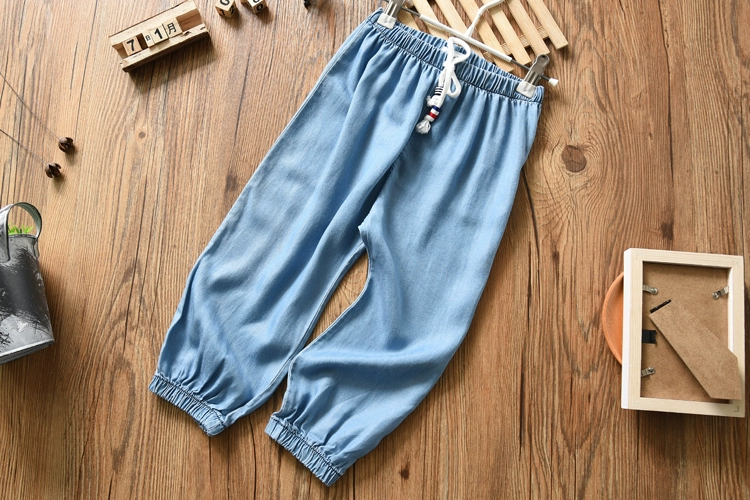 Trẻ em mỏng jeans mềm 2018 mùa hè mới trai Tiansi cotton muỗi quần trong lớn của trẻ em bảy điểm cây ra hoa