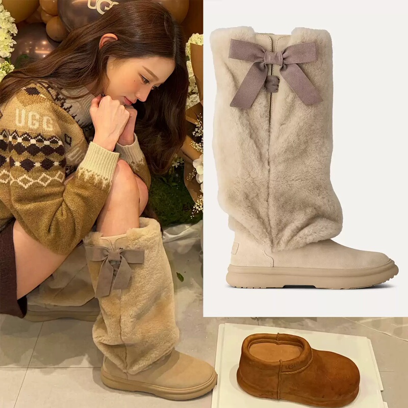 Purchasing Agent for Ugg Après City Tall Boots, Same Style as Zhang Yuanying, with Integrated Bow Sock Cover and High-Top Design Purchasing Agent for Ugg Après City Tall Boots, Same Style as Zhang Yuanying, with Integrated Bow Sock Cover and High-Top Design