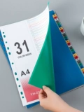 Цвет страница пластик 31 Color Club 31 Class Class Class Card Card Plastic Index Card 11 отверстия бумага бумага
