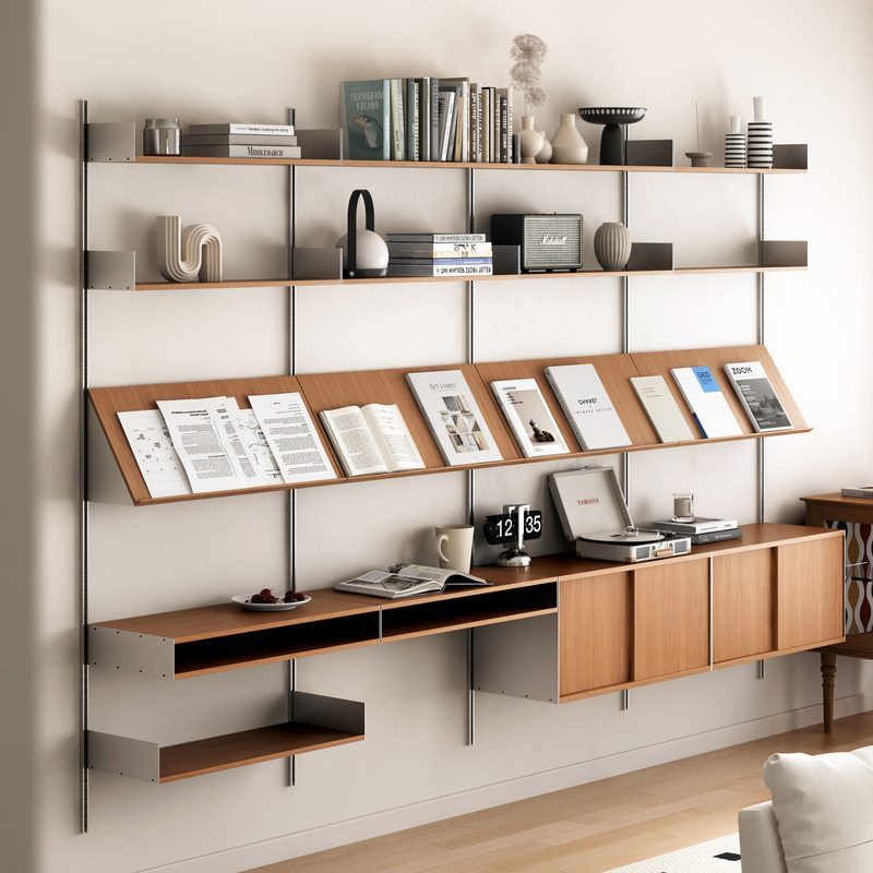 Vitsoe Wall-Mounted Living Room Bookshelf Background Wall Storage Rack Multi-Layer Storage Rack Solid Wood Decorative Shelf Vitsoe Wall-Mounted Living Room Bookshelf Background Wall Storage Rack Multi-Layer Storage Rack Solid Wood Decorative Shelf