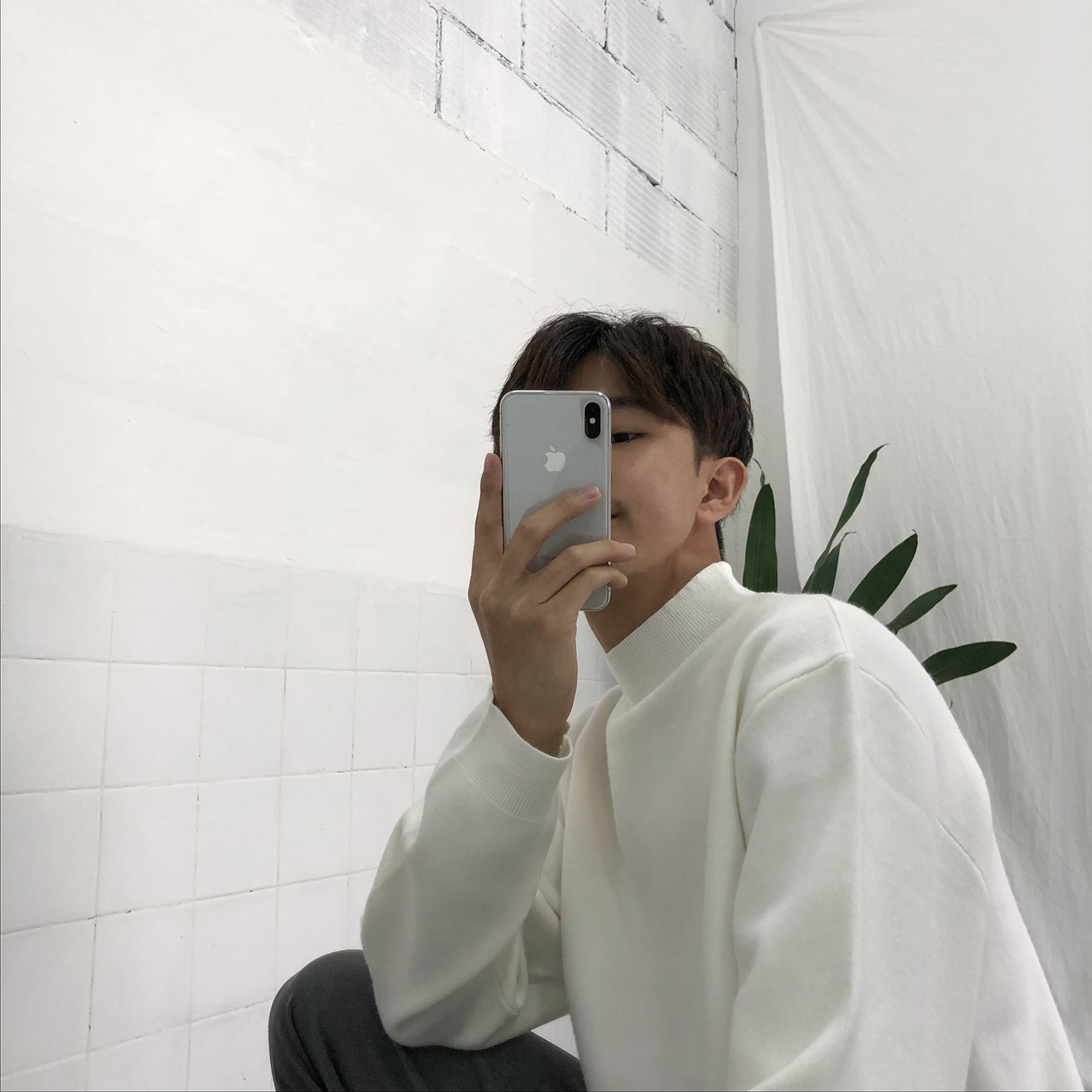 Xiao Ming bene đáy phiên bản Hàn Quốc bất khả chiến bại của đơn giản màu xám chic chic nhỏ cổ cao áo len áo len nam áo len nam mỏng