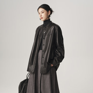 Imported Vegetable-Tanned Sheepskin Genuine Leather Jacket for Women, Mid-Length, High-End, Slimming, Casual Shirt Jacket, 2025 Autumn New Style