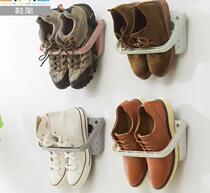 A2540 suction cup multifunctional foldable shoe rack wall-mounted folding slipper containing rack shoe rack