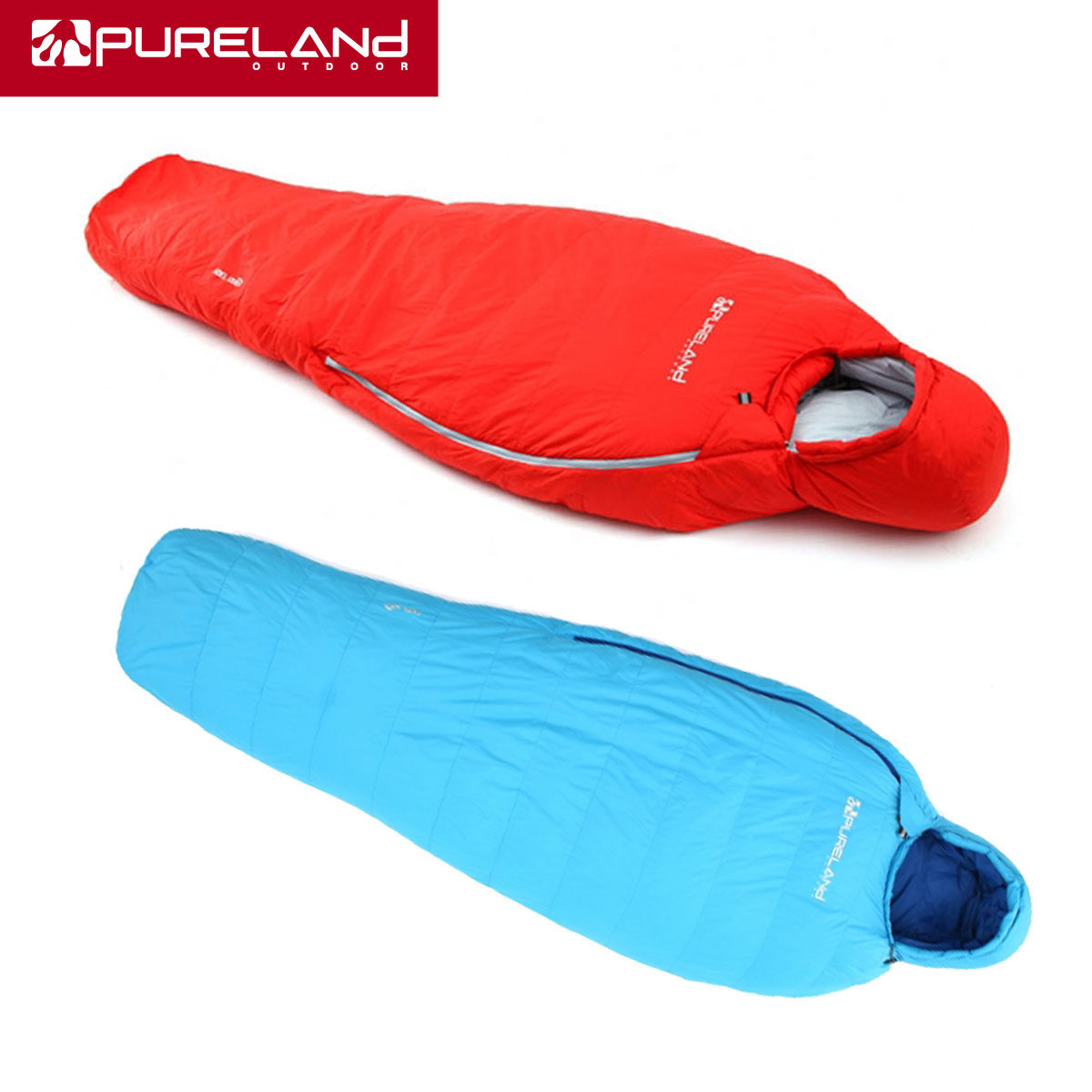 Pureland outdoor down sleeping bag winter thickened warm adult low temperature 90 white duck down sleeping bag