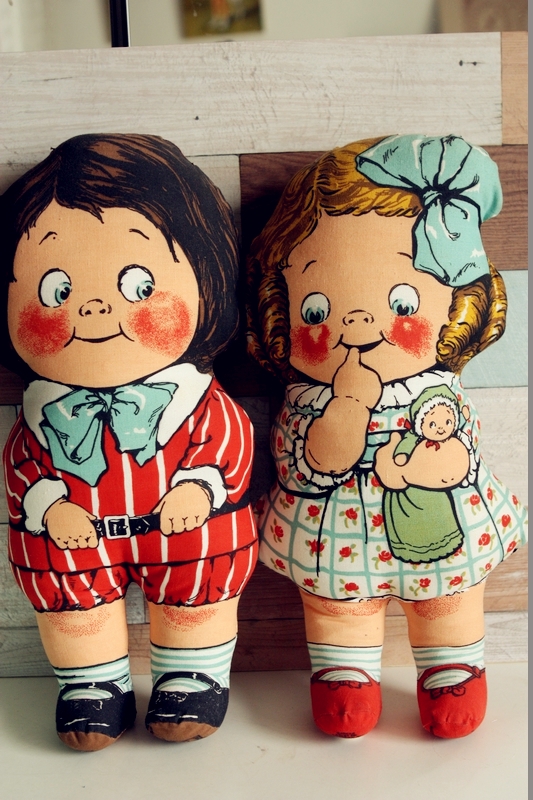 19-06 US Antiquity Antique Campbell Tomato Soup Fat Doll Cloth Puppet finished cloth Two self-selected