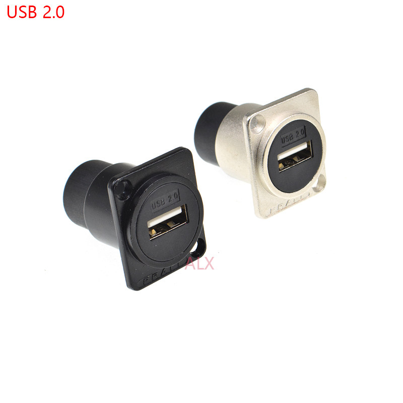 Type D USB 2 0 female socket straight-through dual-pass module female to female 86 cabinet XLR panel type