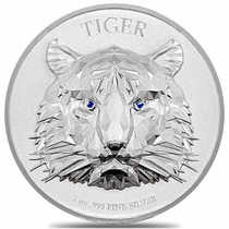 Chad 2022 tiger multifaceted crystal super high relief 1 ounce silver coin