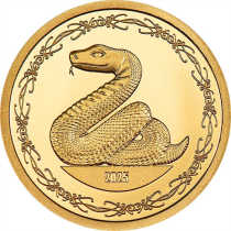 Mongolia 2025 Chinese zodiac series of snakes 0 5 grams commemorating small gold coins