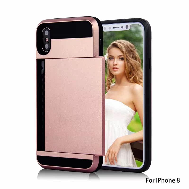 Suitable for iPhone XS X anti-fall side-slip card XS Max Xr three-in-one mobile phone protective case cover