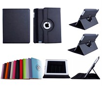 iPad 2 3 4 Universal lychee print 360-degree rotating intelligent dormant leather sheath