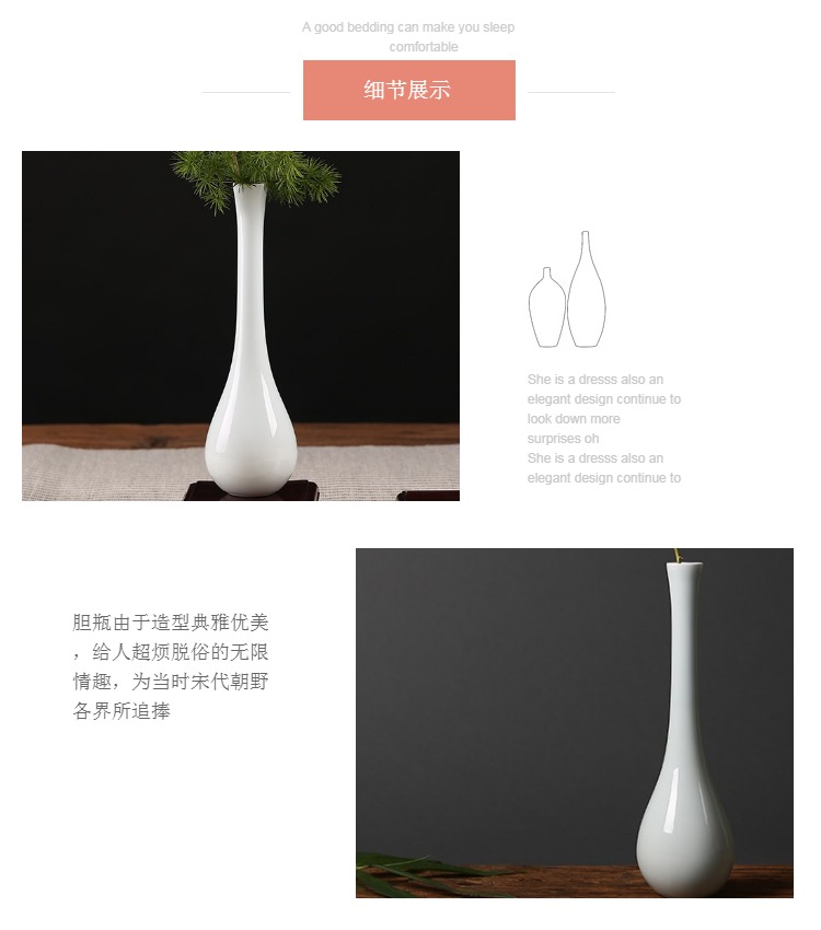 Bình mật gốm vẽ tay bình hoa cắm hoa trắng bình sứ trang trí bình hoa - Vase / Bồn hoa & Kệ chậu dài trồng cây