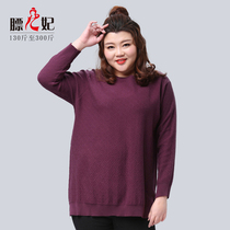 Fat Princess Big Code Womens Dress 2022 New Spring Dress Thin-style Knitted Sweatshirt Fattening to add a long sleeve blouse
