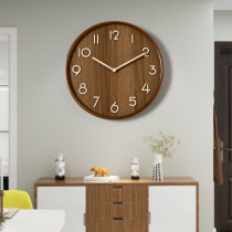 Chinese style retro solid wood hanging bell living room home fashion 2021 new net red silent clock table hanging wall free of punch