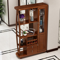 Solid wood wine cabinet Partition cabinet Foyer cabinet Economic partition Modern Chinese screen entrance cabinet Double-sided hall cabinet
