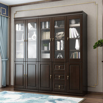 New Chinese full solid wood Home bedroom combined bookcase Dodoor oak Economy Type of large storage wood cabinet