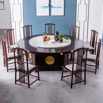 New Chinese Solid Wood Electric Dining Table Round Dining Table 16 People 2 6m1 8 Hotel Bag Special Hotel Big Round Table