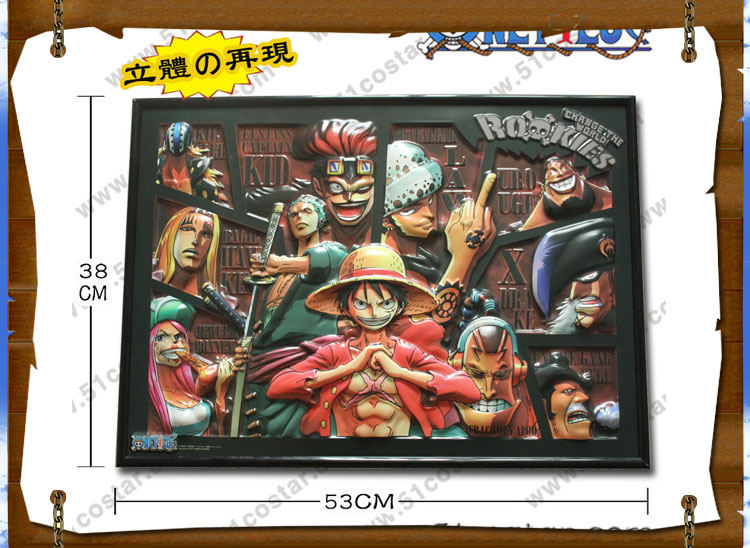 動漫周邊COSTAR日本原裝正版海賊王立體相框海報動漫周邊3D2Y新世界海賊團動漫