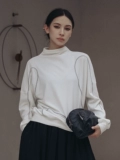 Simple Black 2024 Spring и осень новый простая стойка воротнич