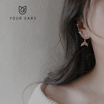 YOUR EARS original hand-made 14k bag Golden Man tail one-piece ear clip fairy zircon elf earrings