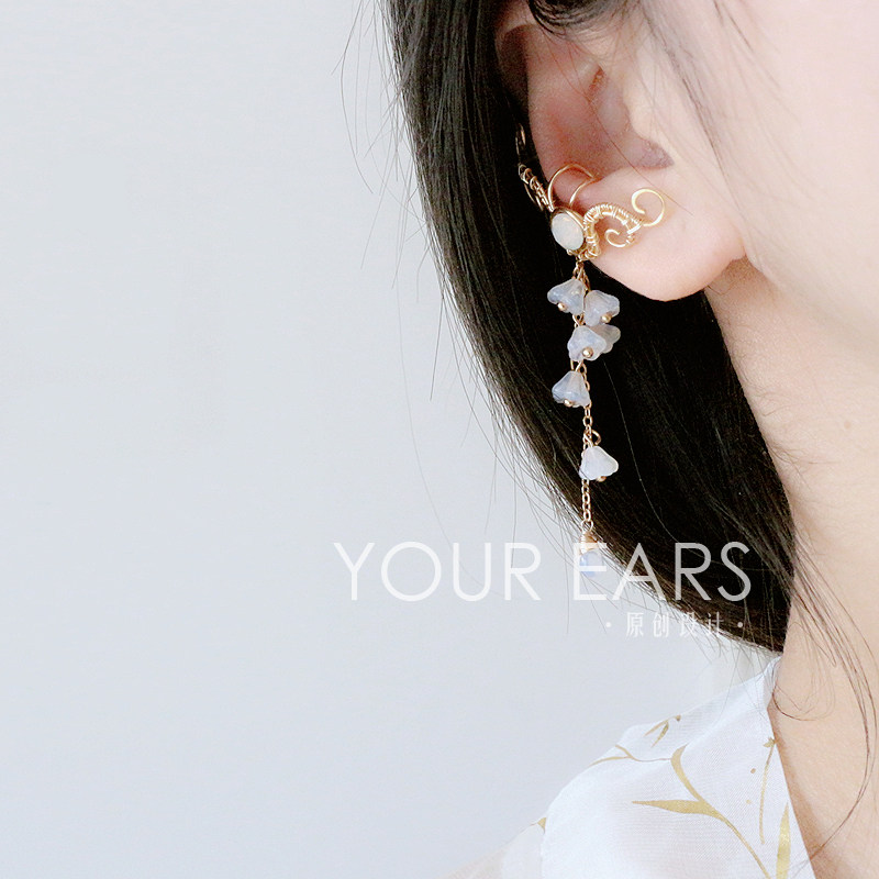 YOUR EARS original hand-made fairy temperament elf earrings ancient style Hanfu no ear hole female ear clip ear bone clip