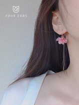 YOUREARS original hand-made design long thin fairy temperament flower earrings petals Super fairy niche senior