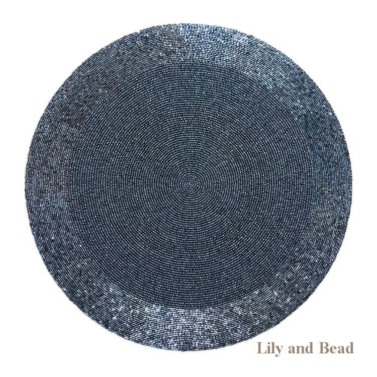 【Special】Dark Blue Handmade Bead Embroidery Placemat, Navy Blue Simple Style, Light Luxury, Round Soft Decoration Dining Table Mat 【Special】Dark Blue Handmade Bead Embroidery Placemat, Navy Blue Simple Style, Light Luxury, Round Soft Decoration Dining Table Mat