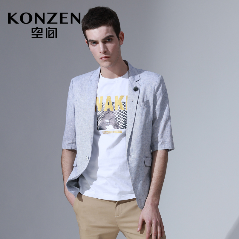 Konzen SPACE MENS BODY-NỐI SLEEVE SUIT SPRING / SUMMER SINGLE TÂY KOREAN VERSION YOUTH thường ngắn tay MEN SUIT